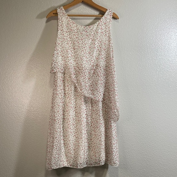 Vintage Le Temps Des Couleurs Romantic Ditsy Floral Asymmetric Silk Dress Sz S - Picture 7 of 10